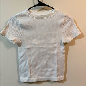 White Ribbed T-Shirt